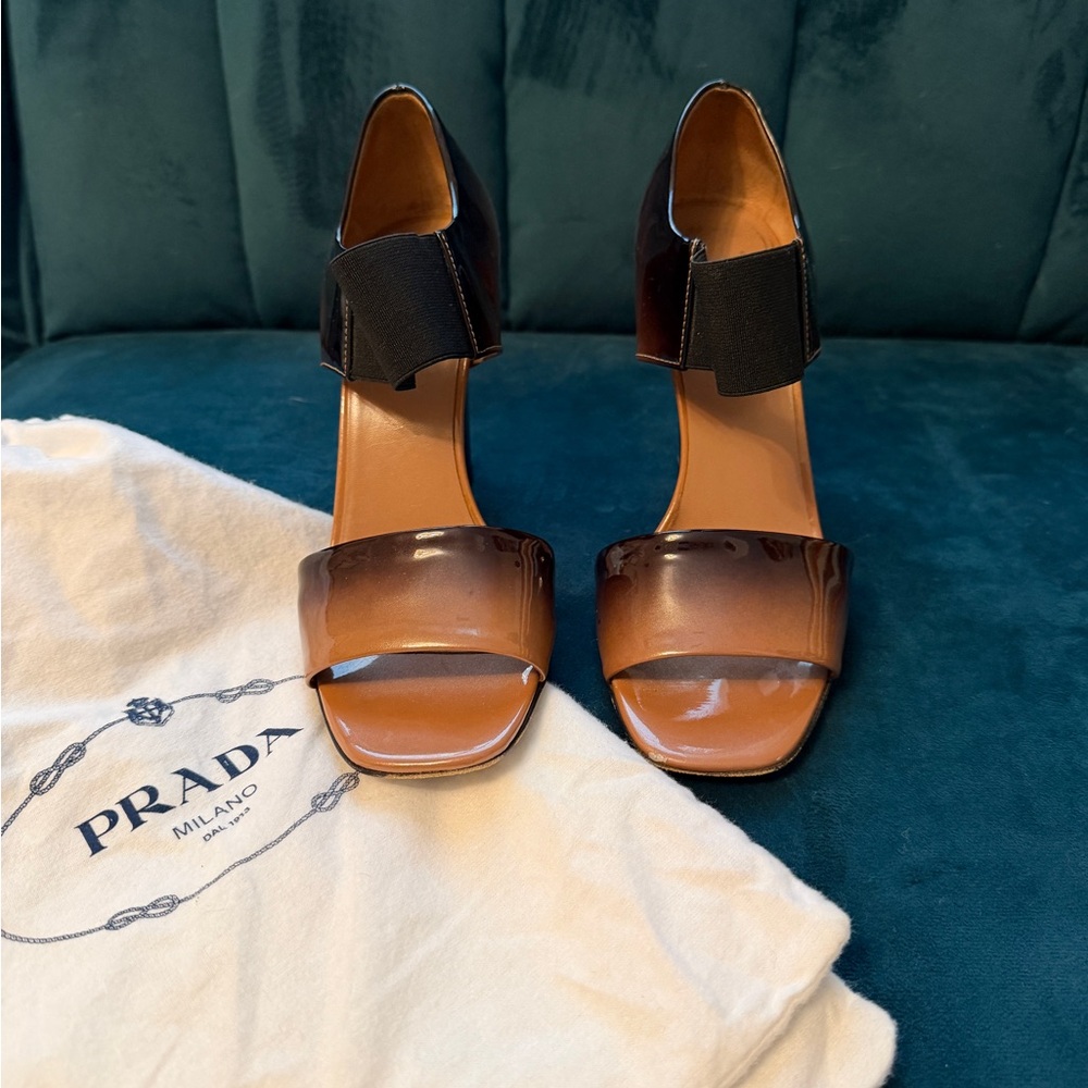 Prada Women's Patent Brown Ombré Heels